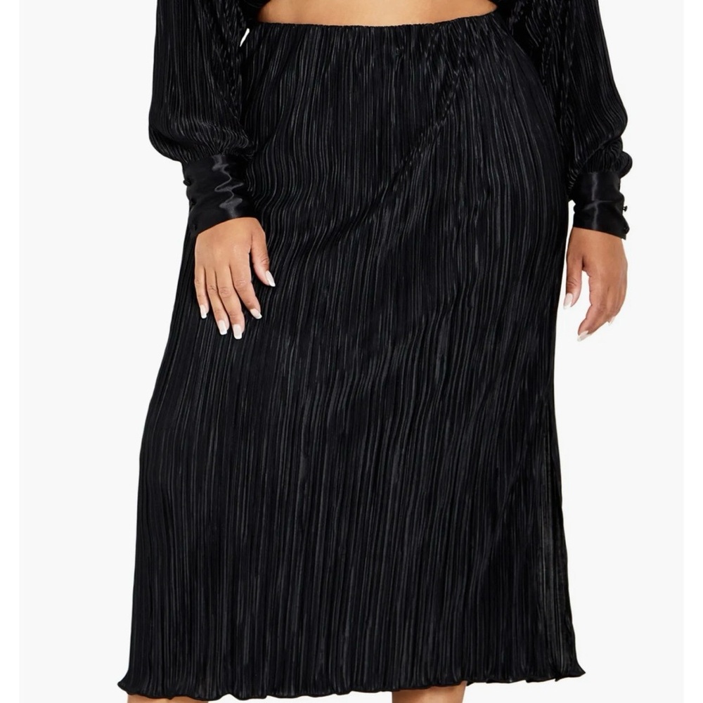 City Chic Pleated Midi Skirt